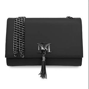 New with Tags Badgley Mischka Black Metal Fringe Bag